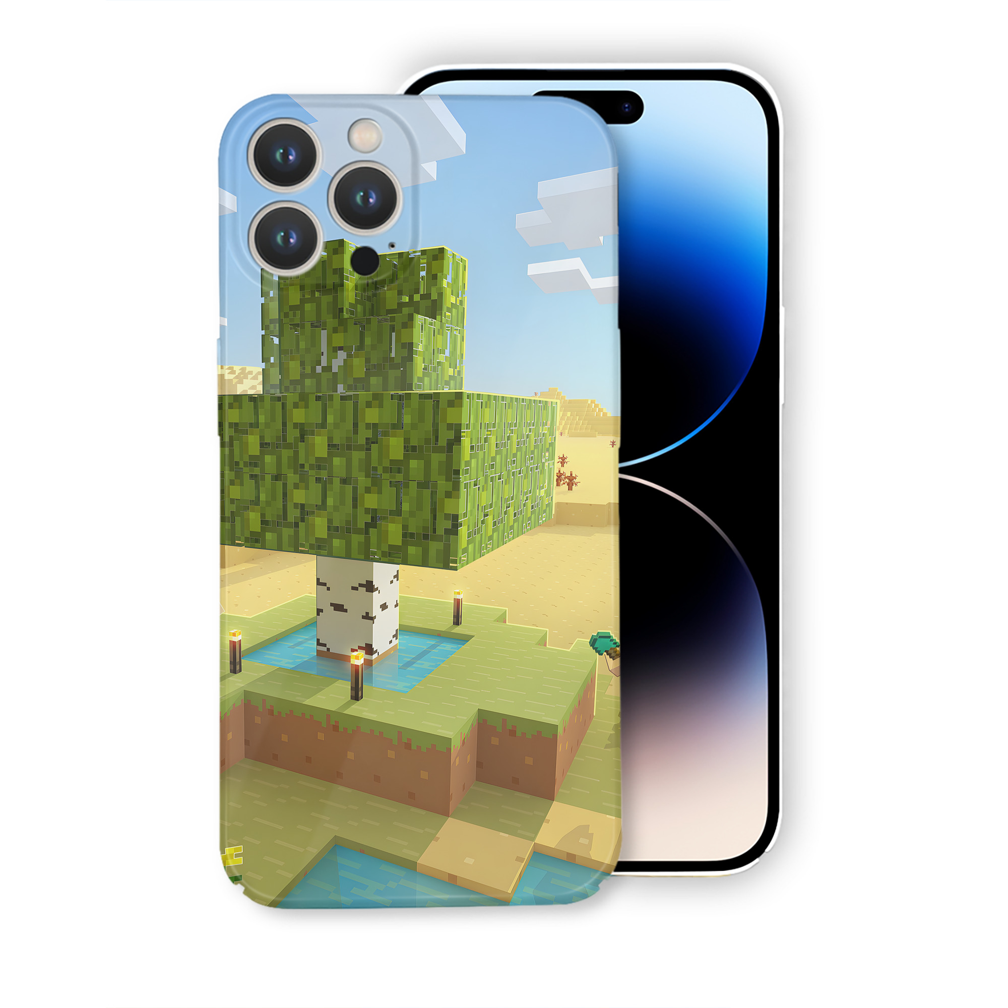 （画像用） マインクラフト ブロックの世界 Minecraft MC Block world 【iPhone 14シリーズ対応】ハードケース